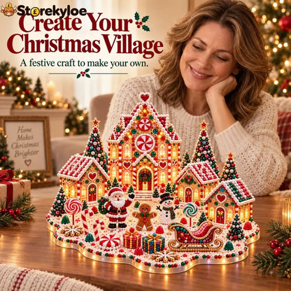 Magical Christmas Village – DIY Rhinestone Set for Festive Table Decor