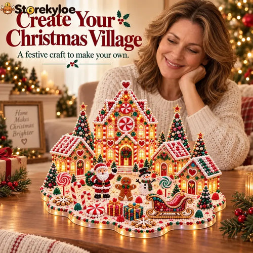 Magical Christmas Village – DIY Rhinestone Set for Festive Table Decor