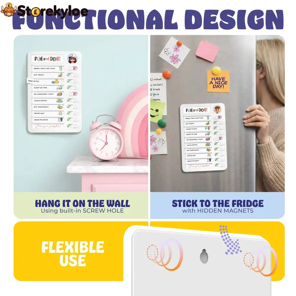Magnetic Kids Daily Routine & Chore Chart – Visual Task Board with 120 Activity Cards Stickers & Icons