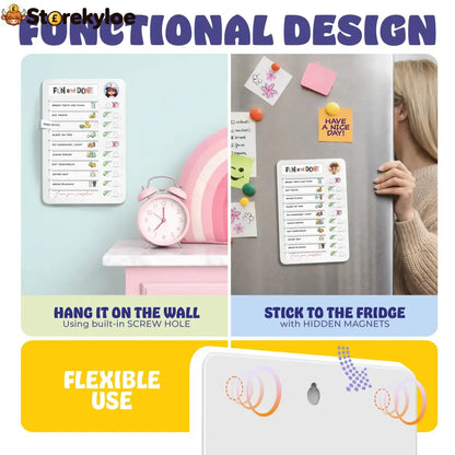 Magnetic Kids Daily Routine & Chore Chart – Visual Task Board with 120 Activity Cards Stickers & Icons