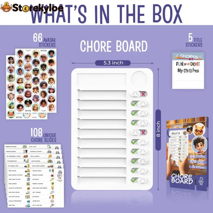Magnetic Kids Daily Routine & Chore Chart – Visual Task Board with 120 Activity Cards Stickers & Icons