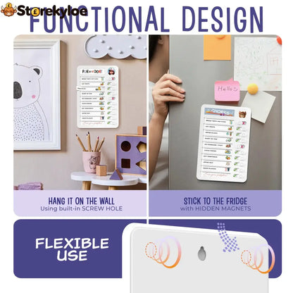 Magnetic Kids Daily Routine & Chore Chart – Visual Task Board with 120 Activity Cards Stickers & Icons