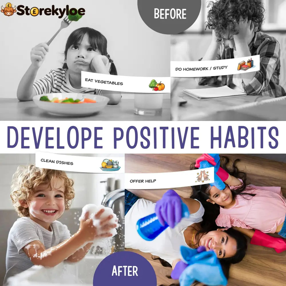 Magnetic Kids Daily Routine & Chore Chart – Visual Task Board with 120 Activity Cards Stickers & Icons