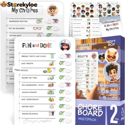 Magnetic Kids Daily Routine & Chore Chart – Visual Task Board with 120 Activity Cards Stickers & Icons - Each Set: 1