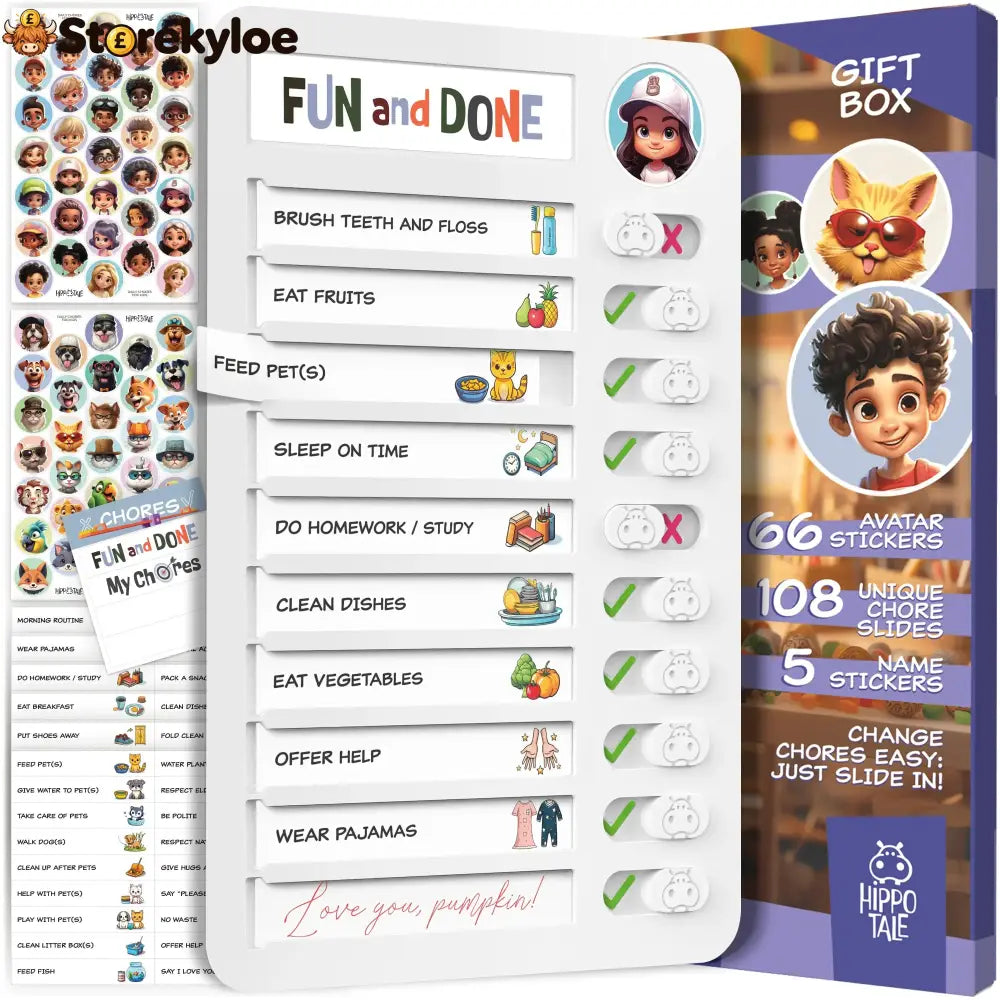 Magnetic Kids Daily Routine & Chore Chart – Visual Task Board with 120 Activity Cards Stickers & Icons - Each Set: 1