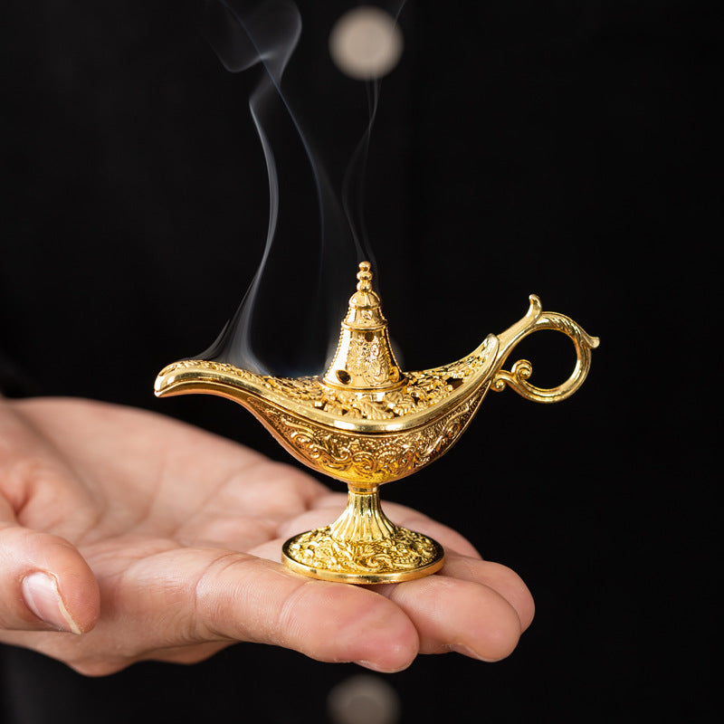 📢📢48% OFF !! ⏰Vintage Aladdin Genie Lamp Incense Holder – Aladdin-Inspired Aromatherapy Home Decor