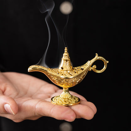 📢📢48% OFF !! ⏰Vintage Aladdin Genie Lamp Incense Holder – Aladdin-Inspired Aromatherapy Home Decor
