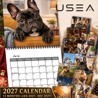 🐾 A Year of Frenchie Charm – 2027 French Bulldog Wall Calendar