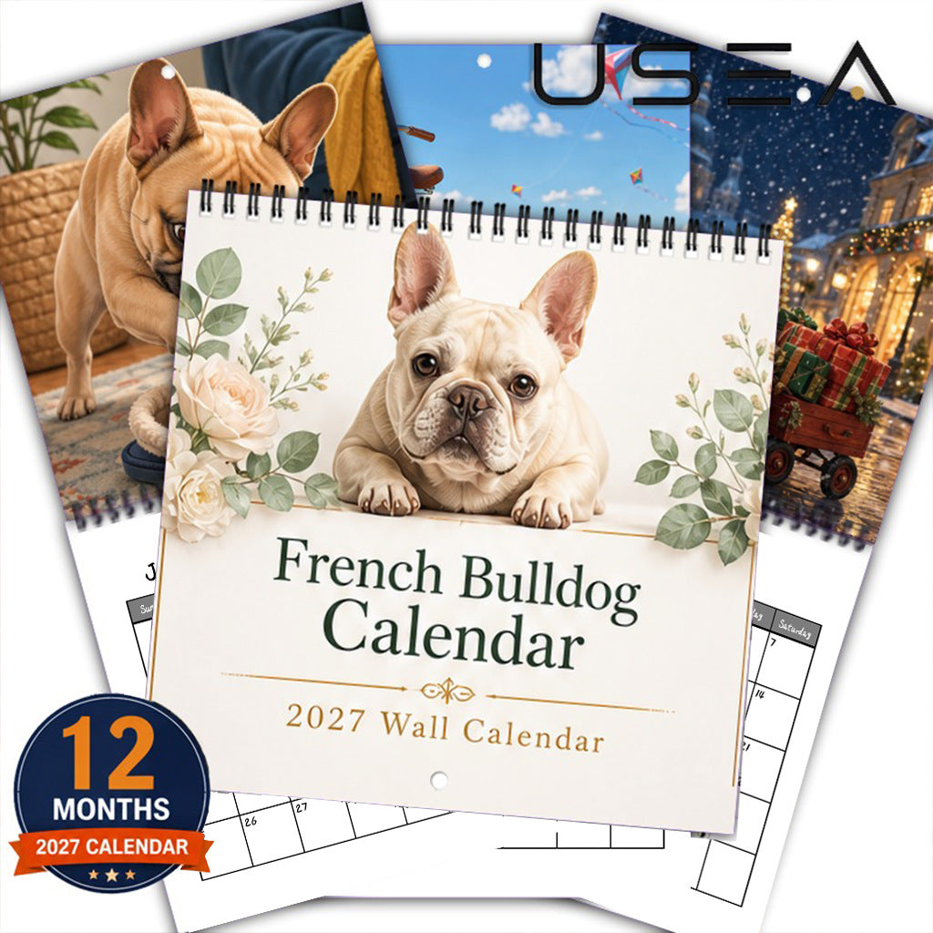 🐾 A Year of Frenchie Charm – 2027 French Bulldog Wall Calendar