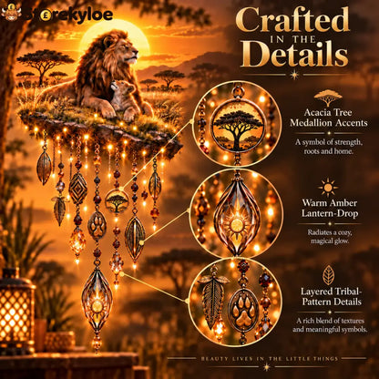 Majestic Savannah Family Glow™ – Lion & Cub Illuminated Wall Decor