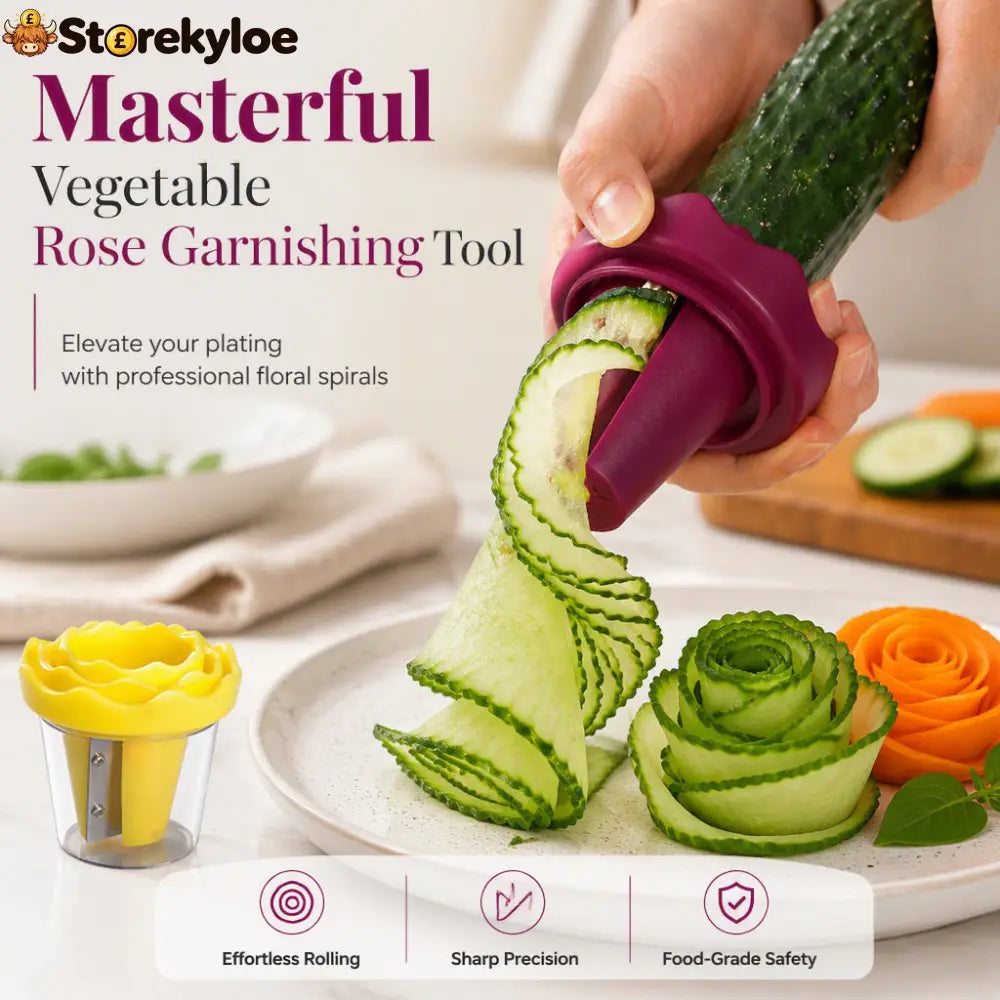 Manual Vegetable Spiralizer and Curler for Rose Flower Carving - Hot Sale