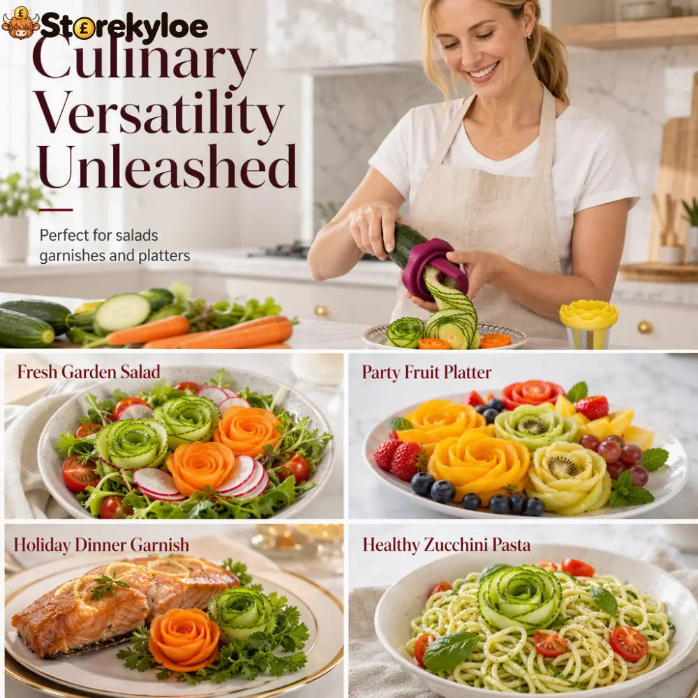 Manual Vegetable Spiralizer and Curler for Rose Flower Carving - Hot Sale