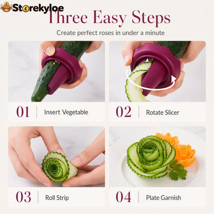Manual Vegetable Spiralizer and Curler for Rose Flower Carving - Hot Sale