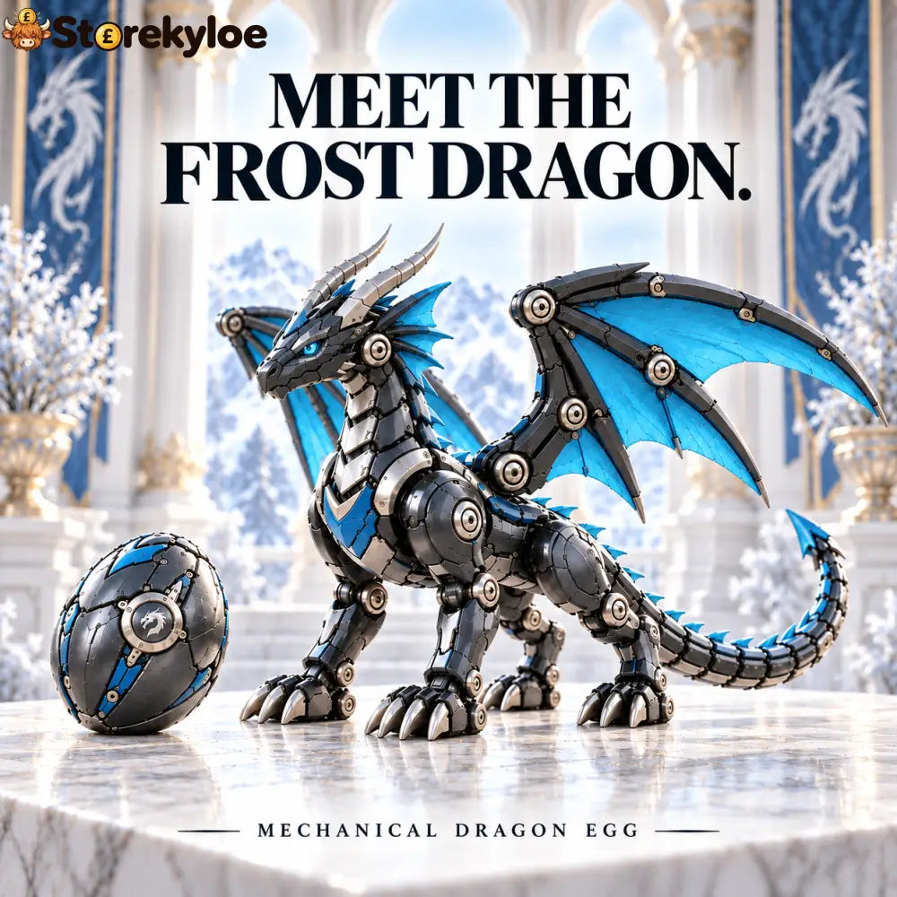 🐉 Mechanical Dragon Egg | Choose Your Legend: Crimson Frost or Emerald🌳 - Frost Dragon