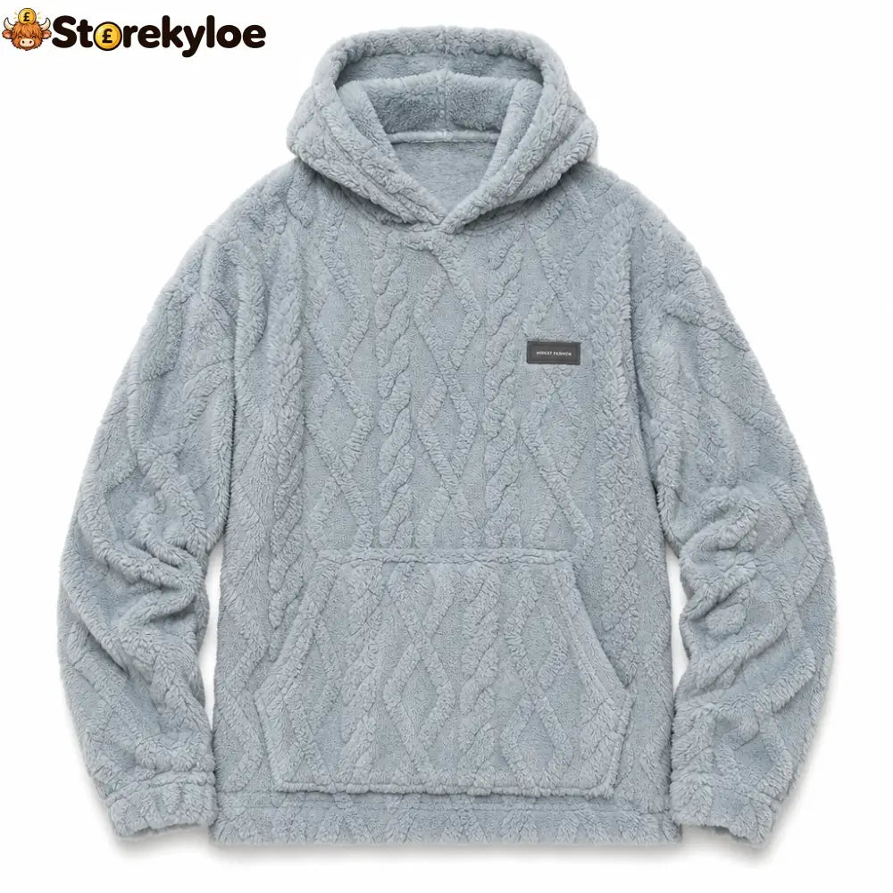 ✨Men’s Winter Lined Hoodie Jacquard Pattern Long Sleeve Pullover Sweatshirt for Casual Outdoor Wear✨ - grey / S - Hot