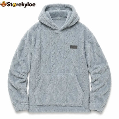 ✨Men’s Winter Lined Hoodie Jacquard Pattern Long Sleeve Pullover Sweatshirt for Casual Outdoor Wear✨ - grey / S - Hot