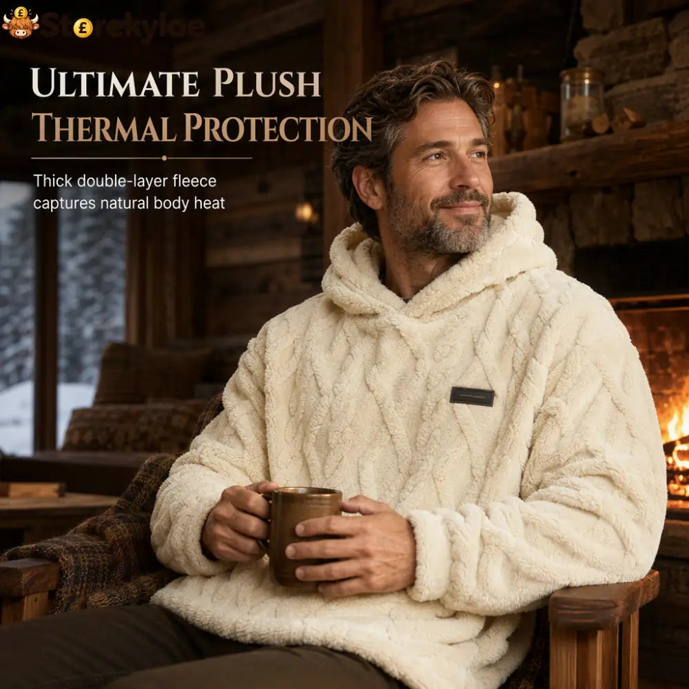 ✨Men’s Winter Lined Hoodie Jacquard Pattern Long Sleeve Pullover Sweatshirt for Casual Outdoor Wear✨ - Hot products
