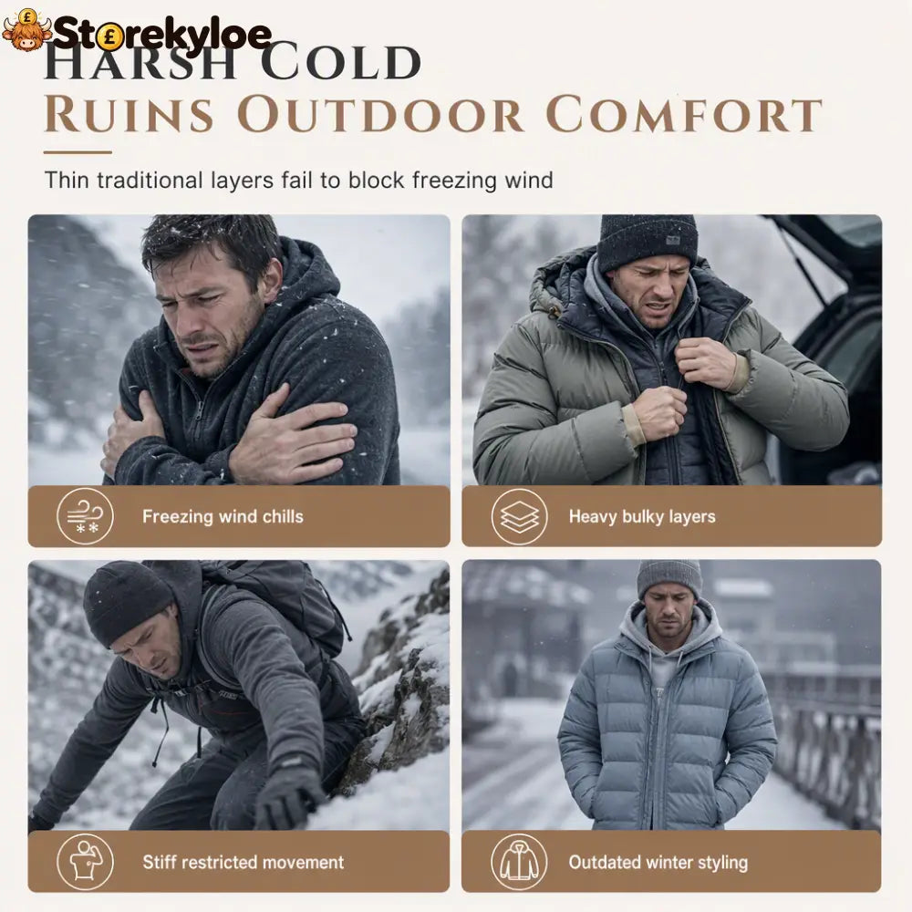 ✨Men’s Winter Lined Hoodie Jacquard Pattern Long Sleeve Pullover Sweatshirt for Casual Outdoor Wear✨ - Hot products