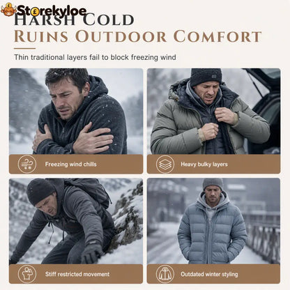 ✨Men’s Winter Lined Hoodie Jacquard Pattern Long Sleeve Pullover Sweatshirt for Casual Outdoor Wear✨ - Hot products