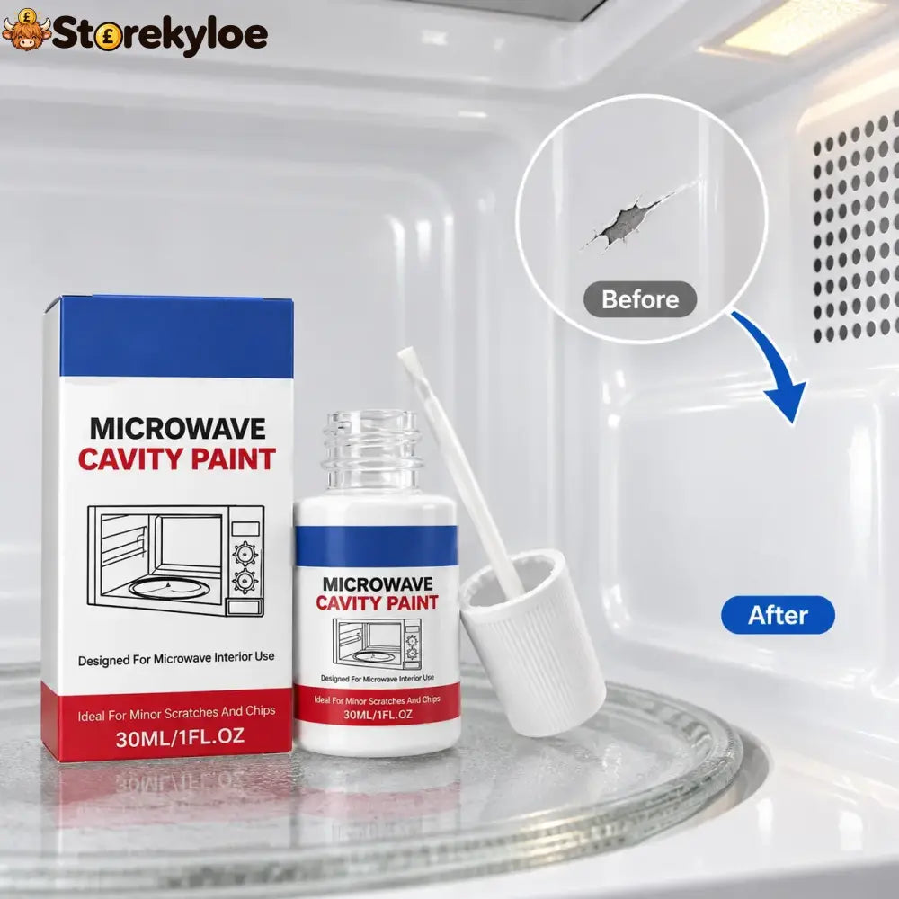 Microwave Cavity Paint – High-Gloss White Microwave Interior Repair Paint With Built-In Brush - 30ml (1.01 fl oz)