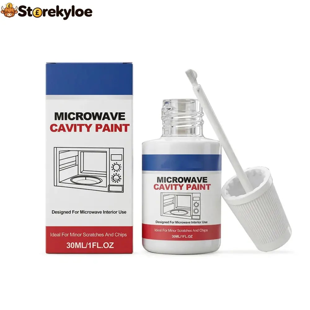Microwave Cavity Paint – High-Gloss White Microwave Interior Repair Paint With Built-In Brush - 30ml (1.01 fl oz)