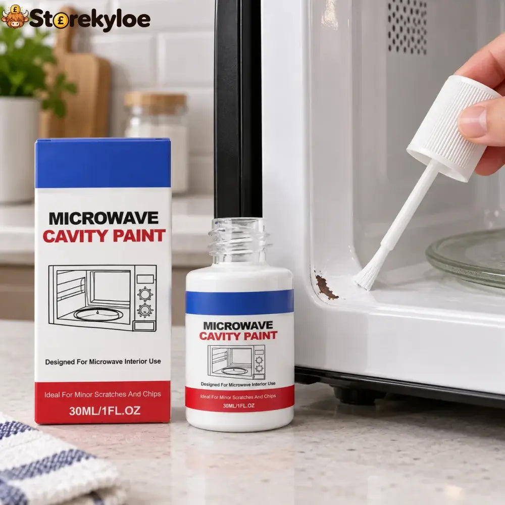 Microwave Cavity Paint – High-Gloss White Microwave Interior Repair Paint With Built-In Brush - 30ml (1.01 fl oz)