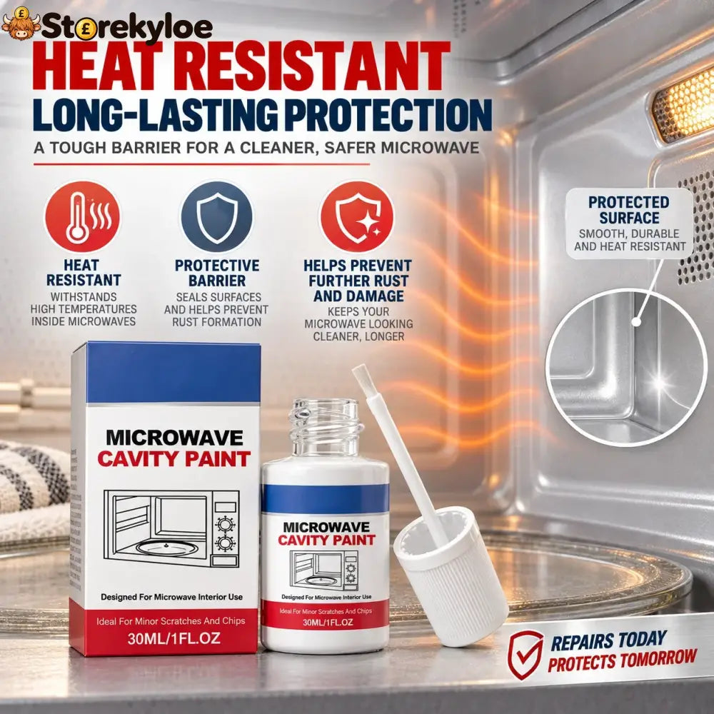 Microwave Cavity Paint – High-Gloss White Microwave Interior Repair Paint With Built-In Brush - 30ml (1.01 fl oz)
