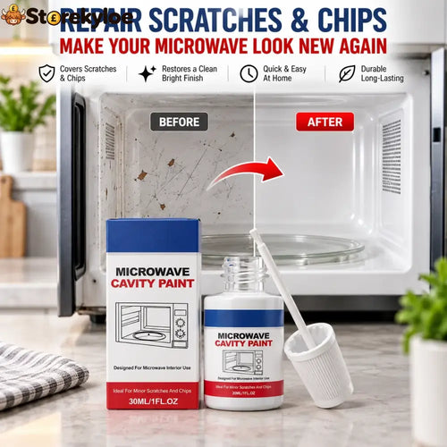 Microwave Cavity Paint – High-Gloss White Microwave Interior Repair Paint With Built-In Brush - 30ml (1.01 fl oz)