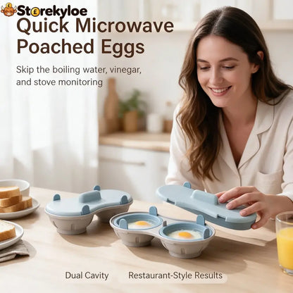 Microwave Egg Poacher Microwave Egg Cooker for 2 Eggs 🍳
