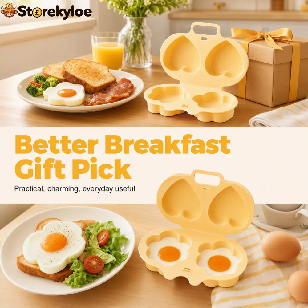 Microwave Egg Poacher with Heart and Flower Shapes