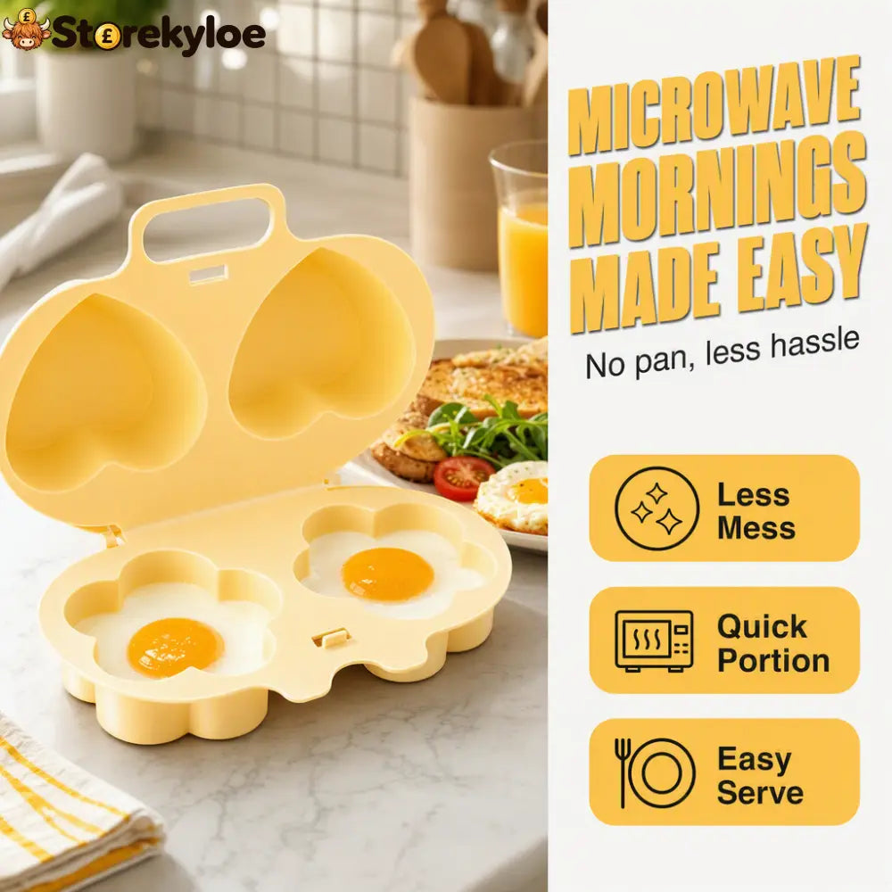 Microwave Egg Poacher with Heart and Flower Shapes