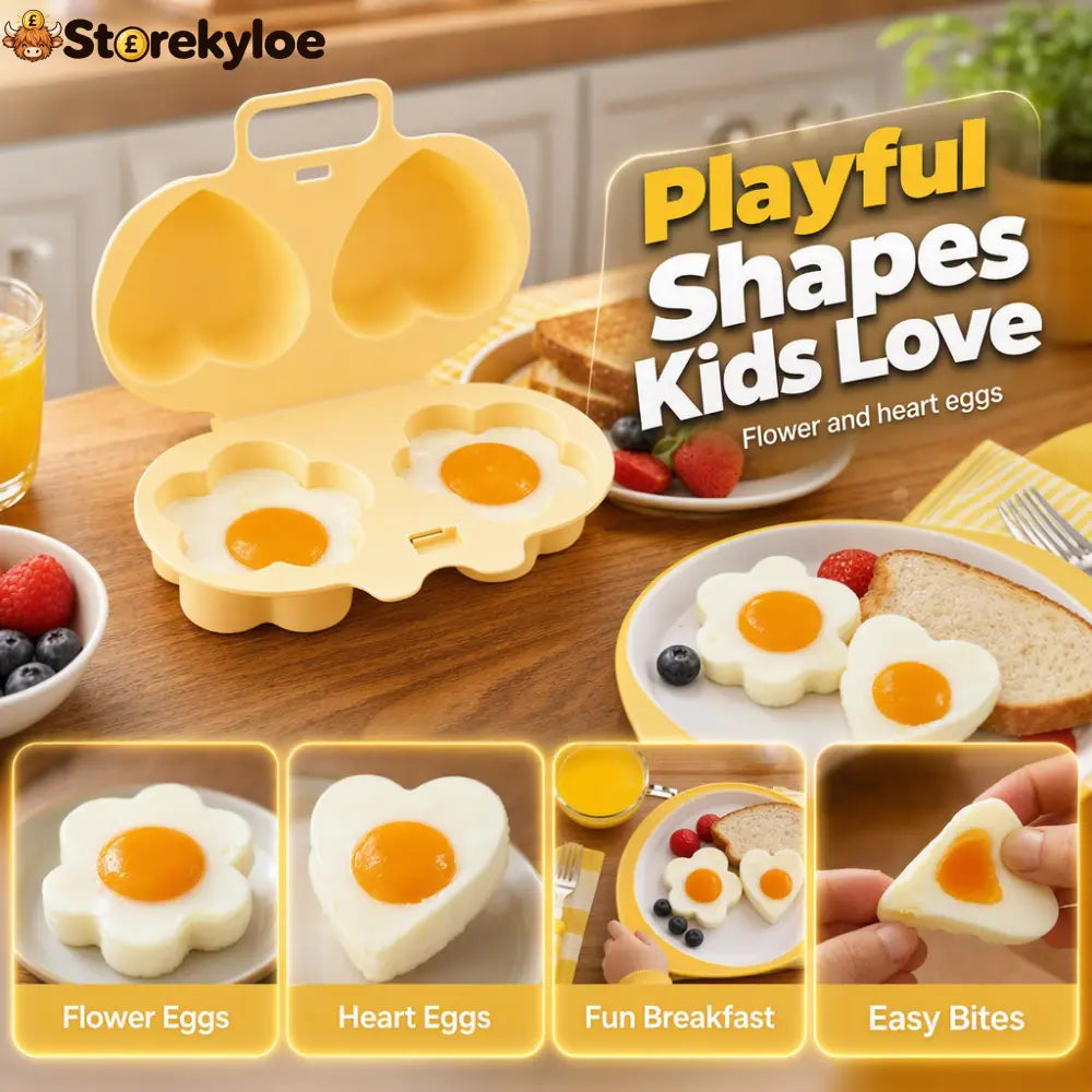 Microwave Egg Poacher with Heart and Flower Shapes