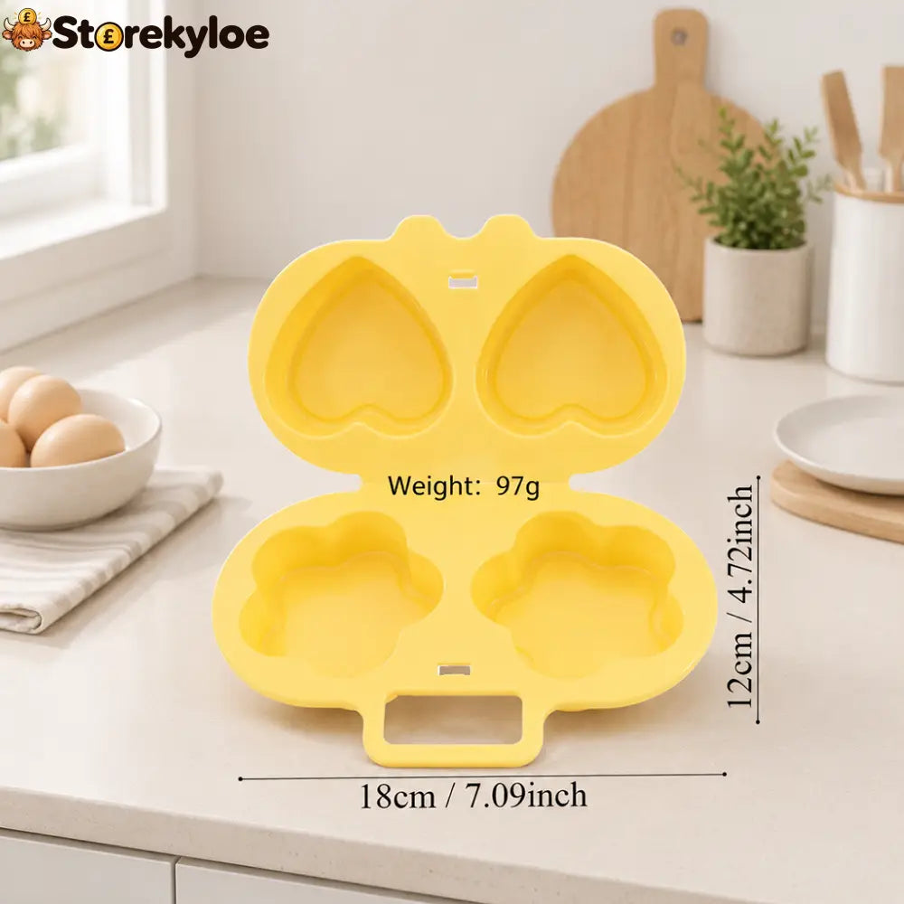 Microwave Egg Poacher with Heart and Flower Shapes