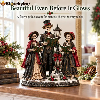 🎄💀 Midnight Carol Gothic Christmas Figurines – 5 Lighted Spooky Holiday Display Styles 👻🕯️