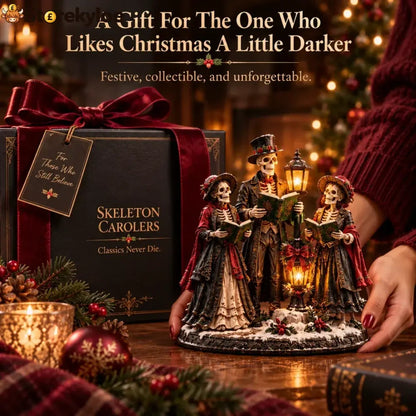 🎄💀 Midnight Carol Gothic Christmas Figurines – 5 Lighted Spooky Holiday Display Styles 👻🕯️