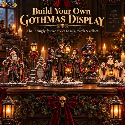 🎄💀 Midnight Carol Gothic Christmas Figurines – 5 Lighted Spooky Holiday Display Styles 👻🕯️ - 🔥All Styles - 5Pcs