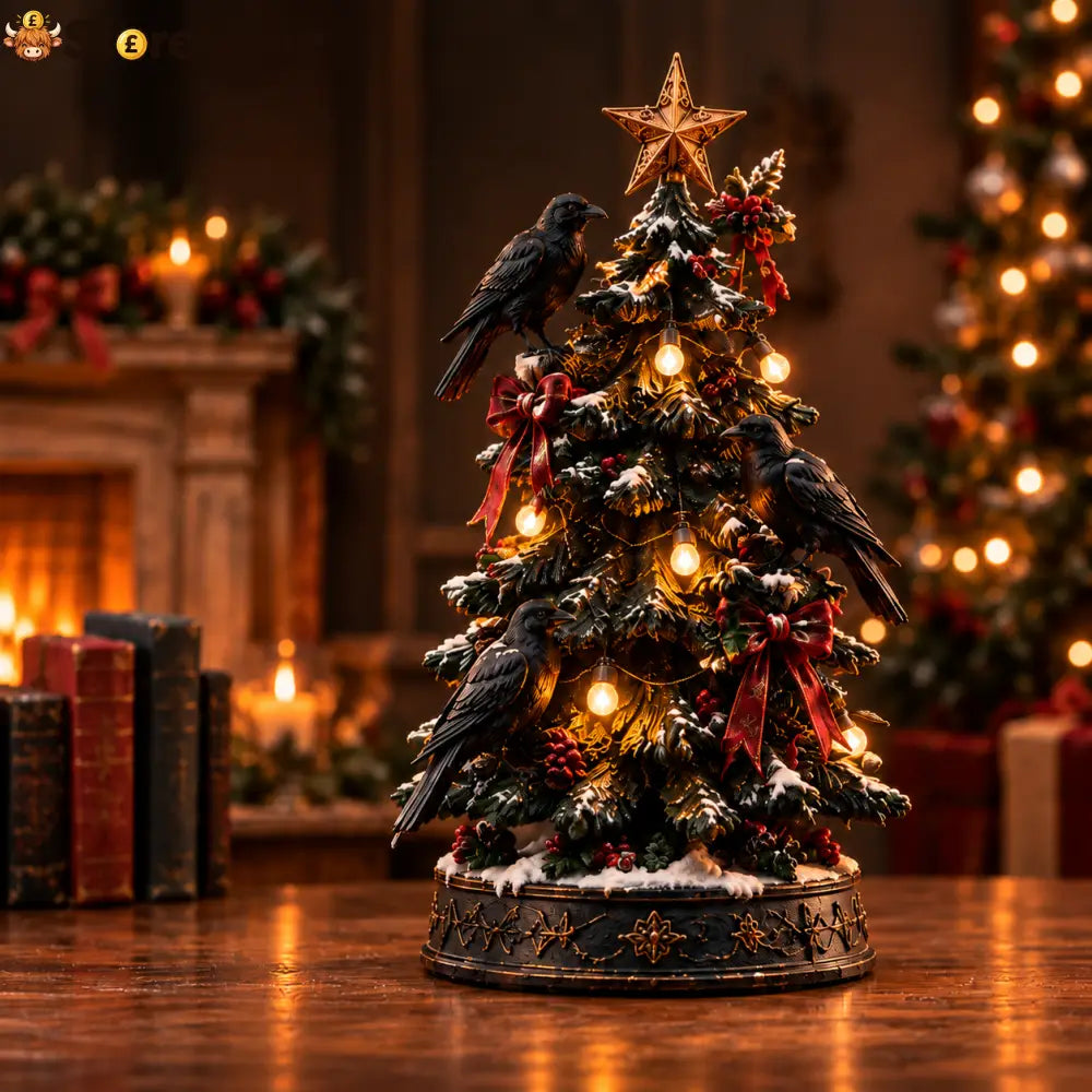 🎄💀 Midnight Carol Gothic Christmas Figurines – 5 Lighted Spooky Holiday Display Styles 👻🕯️ - C