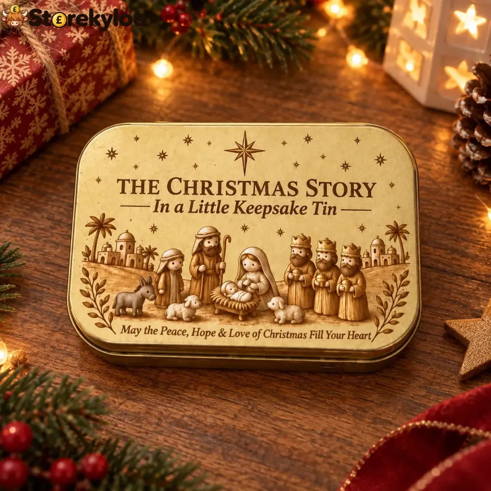 ✝️ Mini Nativity Scene Keepsake Tin, Pocket-Sized Christmas Holy Family Set