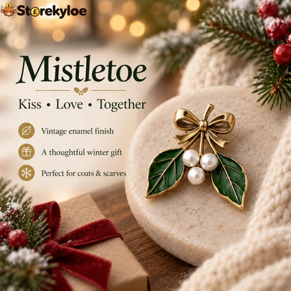 🎄mistletoe Brooch｜kiss · Love · Together - 🎄Mistletoe Brooch