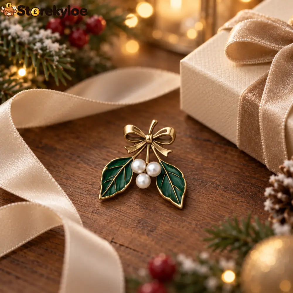 🎄mistletoe Brooch｜kiss · Love · Together - 🎄Mistletoe Brooch