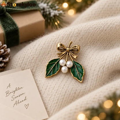 🎄mistletoe Brooch｜kiss · Love · Together - 🎄Mistletoe Brooch