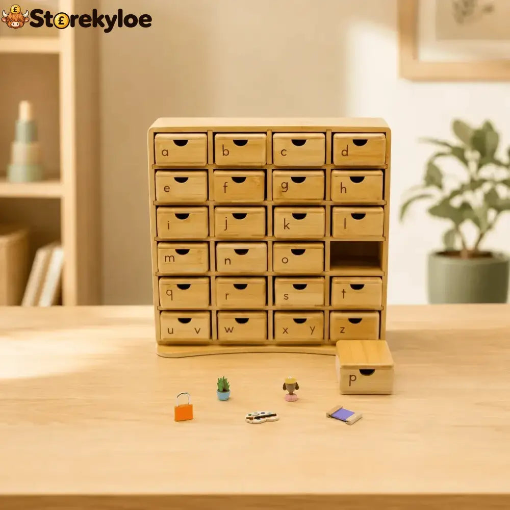 Montessori Phonics Cabinet With 120 Miniature Objects - Print