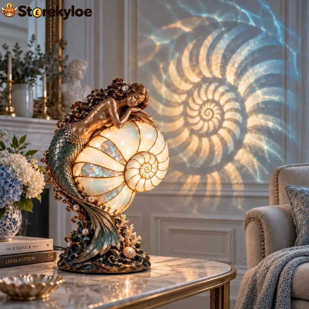 ✨ Moon Tide Mermaid Nautilus Lamp🐚✨