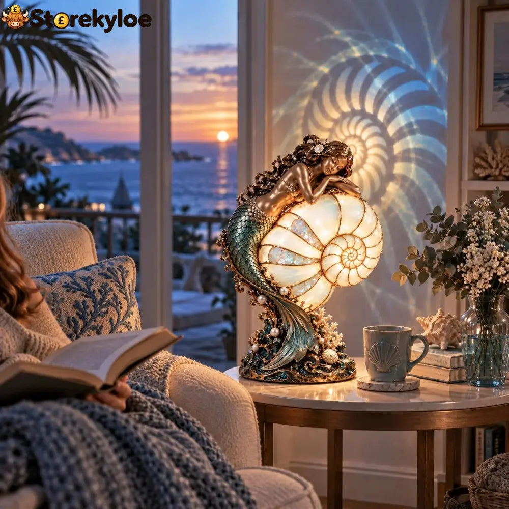 ✨ Moon Tide Mermaid Nautilus Lamp🐚✨