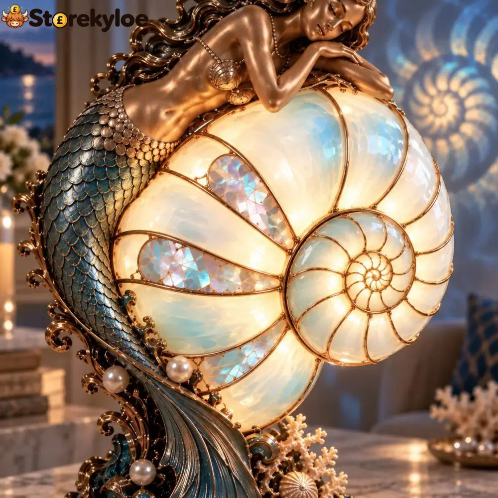 ✨ Moon Tide Mermaid Nautilus Lamp🐚✨