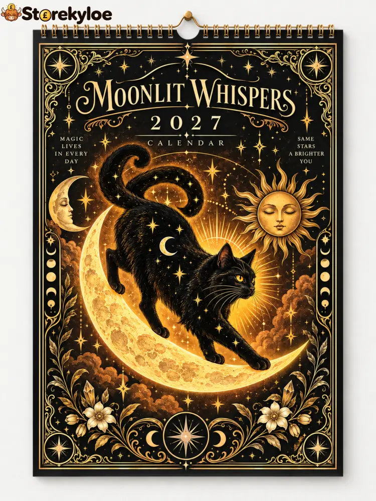 🌙 Moonlit Whispers 2027 – Mystical Black Cat Celestial Wall Calendar：A Little Magic for Every Month of 2027