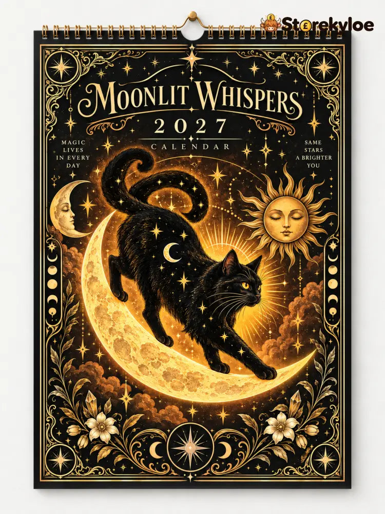 🌙 Moonlit Whispers 2027 – Mystical Black Cat Celestial Wall Calendar：A Little Magic for Every Month of 2027