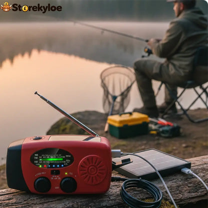 Multifunctional Portable Solar Emergency Radio – Power Bank Hand Crank & Weather Alert for Outdoor & Crisis