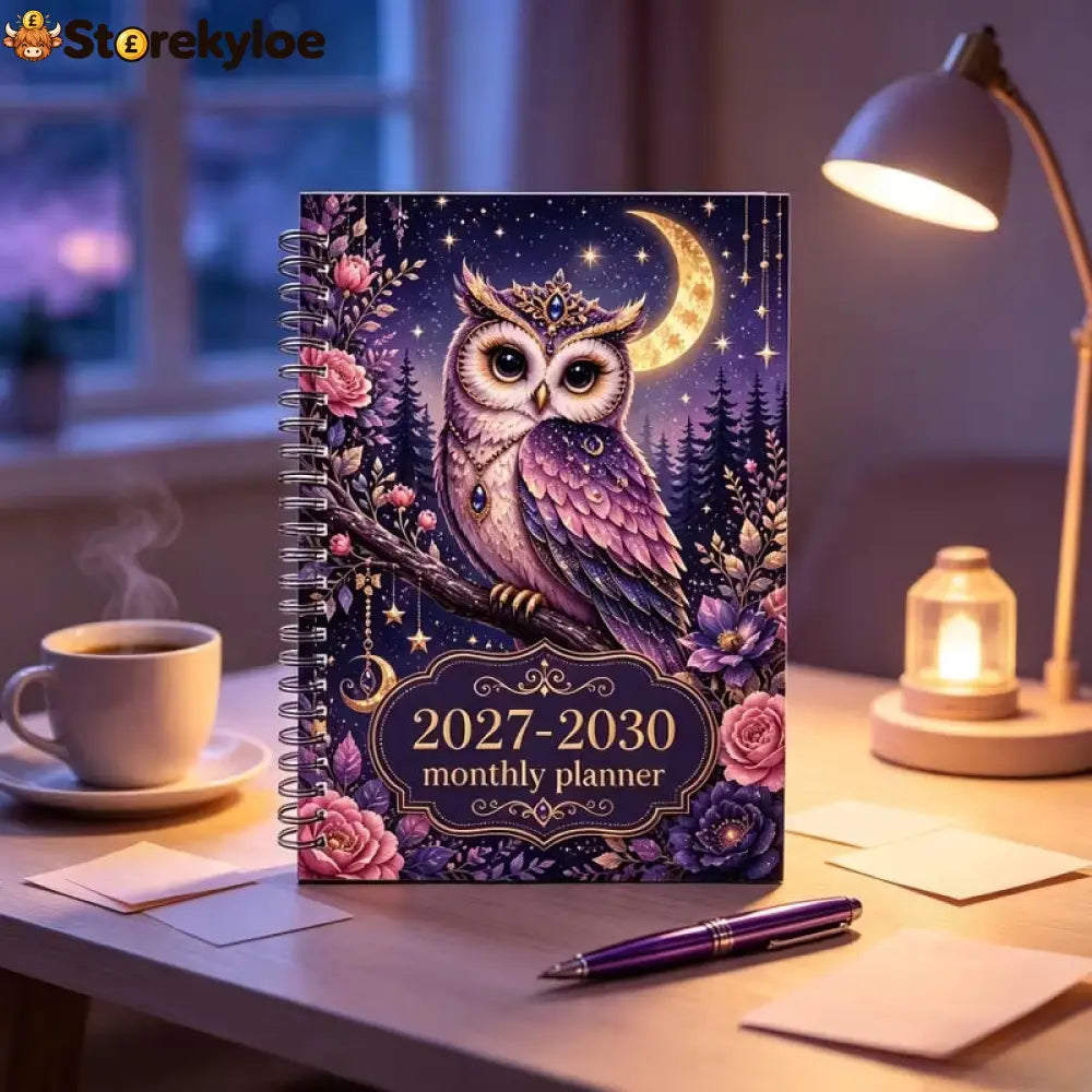 Mystic Owl 2027-2030 Monthly Planner Chart Your Dreams Under Starry Nights - Mystic Owl