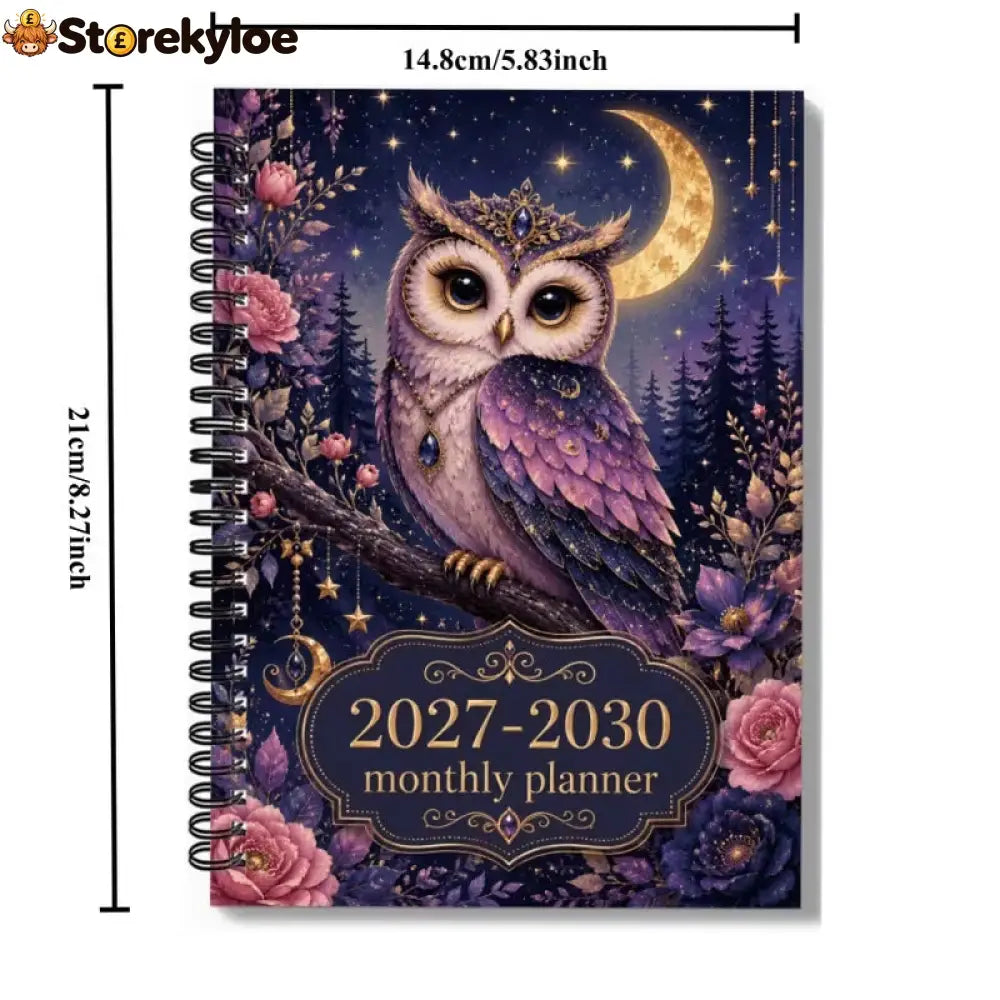 Mystic Owl 2027-2030 Monthly Planner Chart Your Dreams Under Starry Nights - Mystic Owl